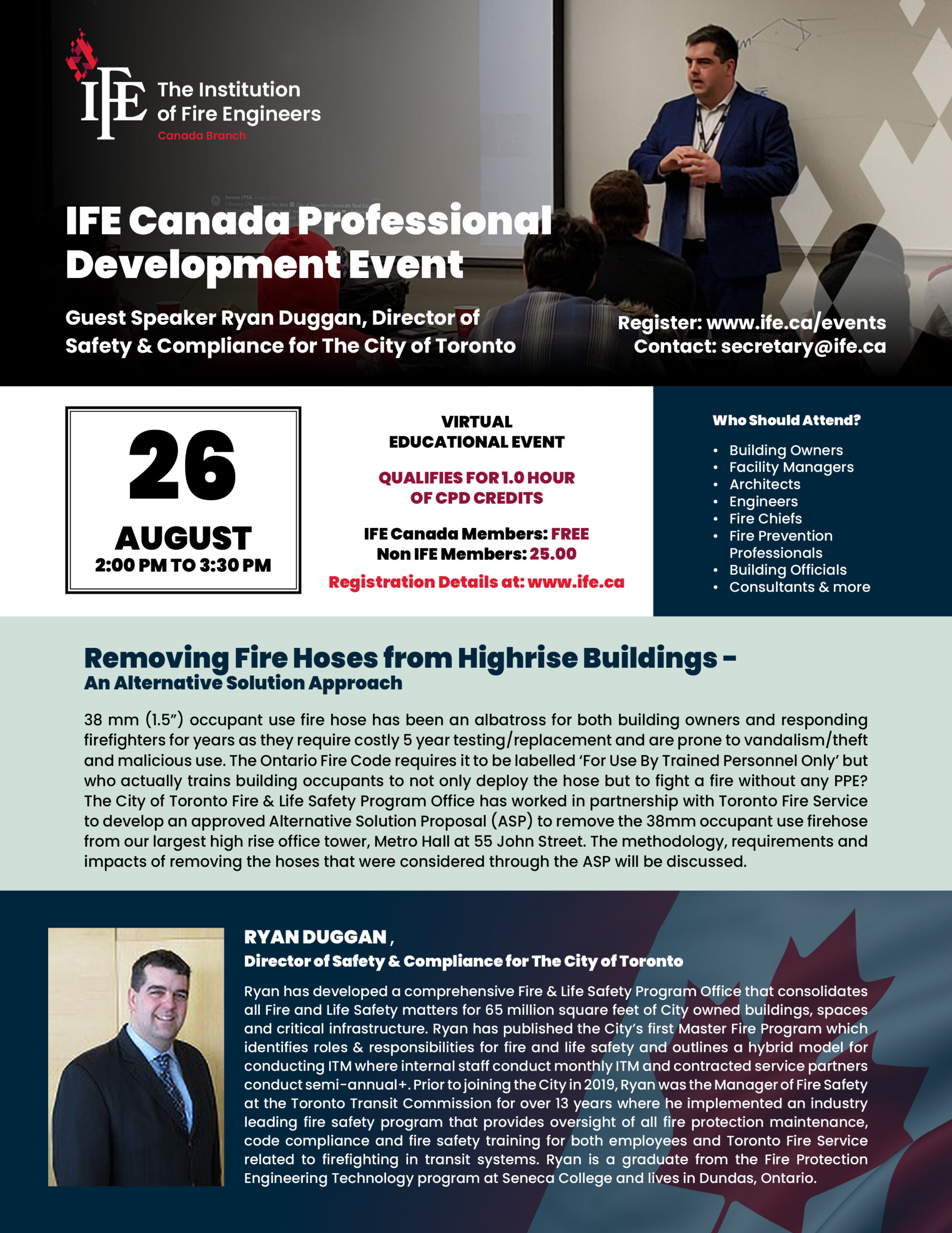 Infographic for the IFE Professional Development Event